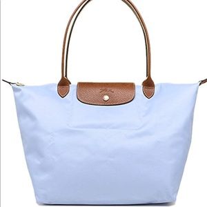 Authentic Longchamp Le Pliage Large Tote Mist Blue